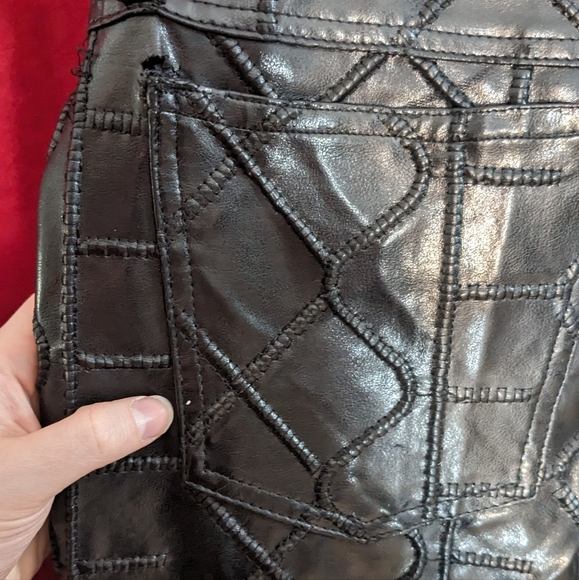 Vintage Lip Service Sex in the Saddle patchwork low rise bootcut PVC pants - 34 - Picture 10 of 15